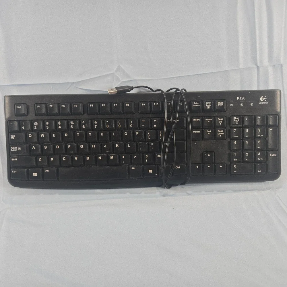 Logitech K120 Wired Keyboard USB Full Size Black Y-U0009 820-007374